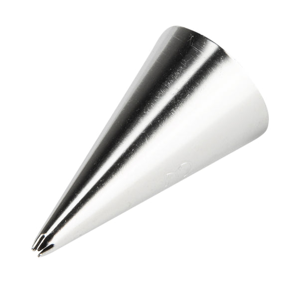 Restaurantware Pastry Tek Stainless Steel #13 Open Star Piping Tip - 3/4" X 3/4" X 1 1/4" - 1 Count Box