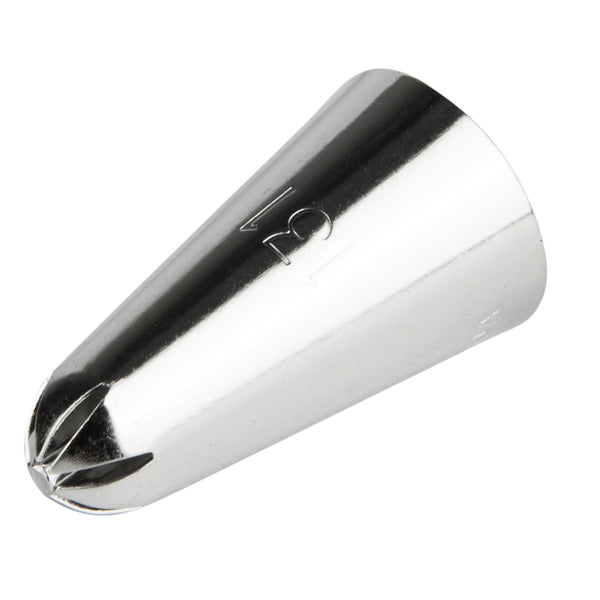 Restaurantware Pastry Tek Stainless Steel #131 Drop Flower Piping Tip - 3/4" X 3/4" X 1 1/4" - 1 Count Box