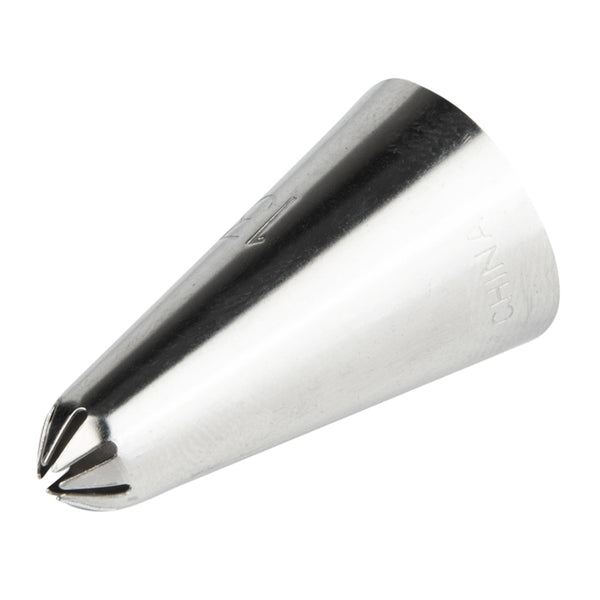 Restaurantware Pastry Tek Stainless Steel #133 Closed Star Piping Tip - 3/4" X 3/4" X 1 1/4" - 1 Count Box
