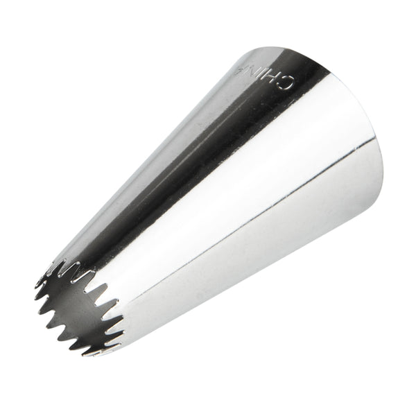 Restaurantware Pastry Tek Stainless Steel #199 Open Star Piping TIp - 3/4" X 3/4" X 1 1/4" - 1 Count Box