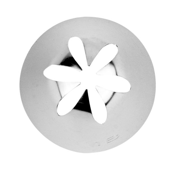 Restaurantware Pastry Tek Stainless Steel #1B Drop Flower Piping Tip - 1" X 1" X 1 1/2" - 1 Count Box