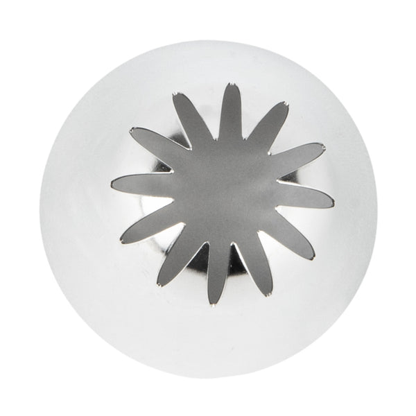 Restaurantware Pastry Tek Stainless Steel #1E Drop Flower Piping Tip - 1" X 1" X 1 1/2" - 1 Count Box