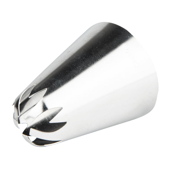 Restaurantware Pastry Tek Stainless Steel #1F Drop Flower Piping Tip - 1" X 1" X 1 1/2" - 1 Count Box