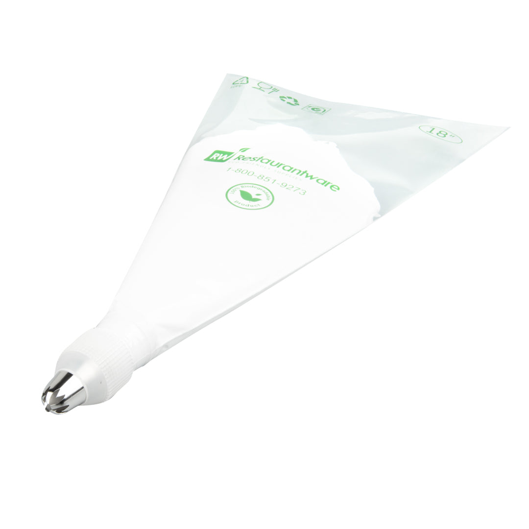 restaurantware Pastry Tek Stainless Steel #1F Drop Flower Piping Tip - 1" x 1" x 1 1/2" - 1 count box