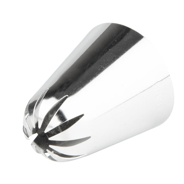 Restaurantware Pastry Tek Stainless Steel #1G Drop Flower Piping Tip - 1 1/2" X 1" X 1" - 1 Count Box