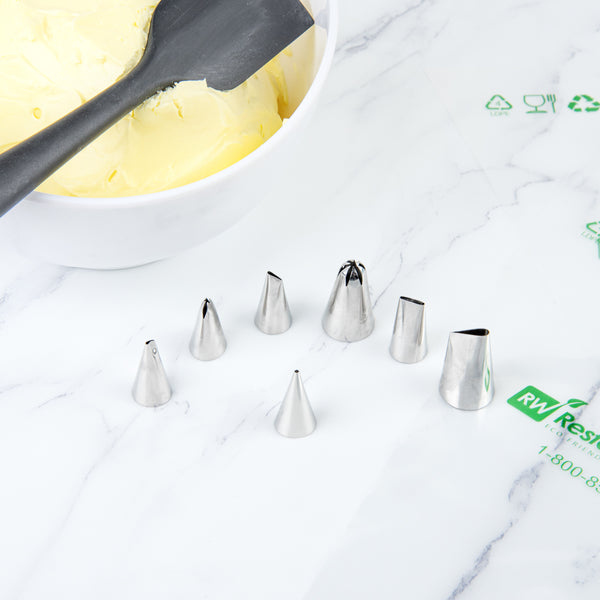 Restaurantware Pastry Tek Stainless Steel #2 Round Piping Tip - 3/4" X 3/4" X 1 1/4" - 1 Count Box