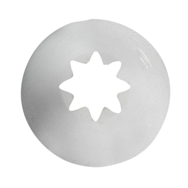 Restaurantware Pastry Tek Stainless Steel #21 Open Star Piping Tip - 3/4" X 3/4" X 1 1/4" - 1 Count Box
