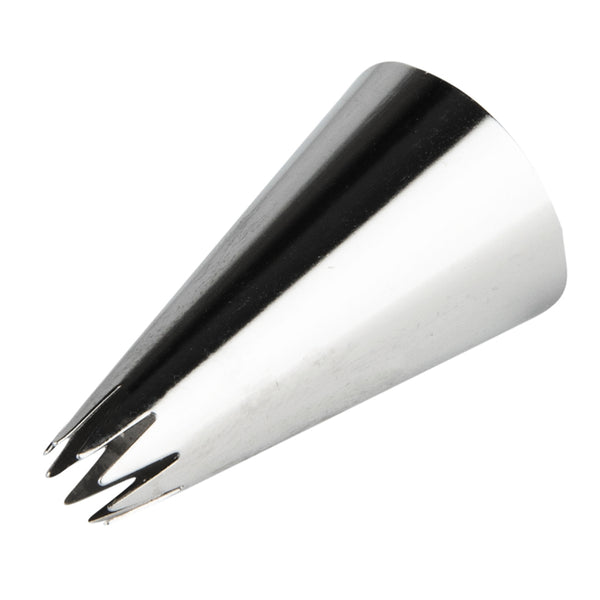 Restaurantware Pastry Tek Stainless Steel #22 Open Star Piping Tip - 3/4" X 3/4" X 1 1/4" - 1 Count Box