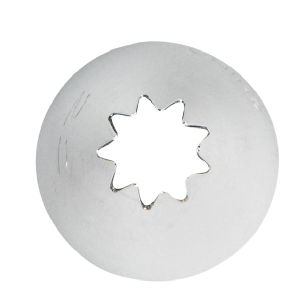 Restaurantware Pastry Tek Stainless Steel #22 Open Star Piping Tip - 3/4" X 3/4" X 1 1/4" - 1 Count Box