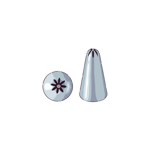 Restaurantware Pastry Tek Stainless Steel #224 Drop Flower Piping Tip - 3/4" X 3/4" X 1 1/4" - 1 Count Box