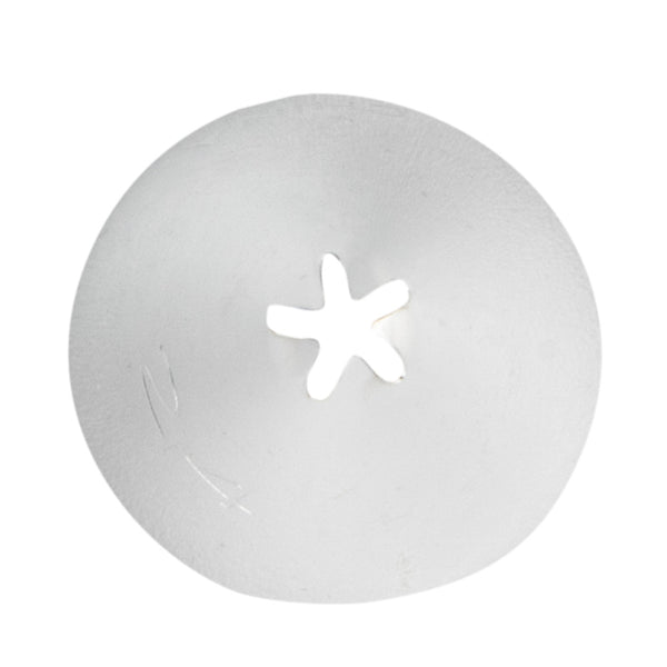 Restaurantware Pastry Tek Stainless Steel #24 Closed Star Piping Tip - 3/4" X 3/4" X 1" - 1 Count Box