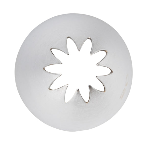 Restaurantware Pastry Tek Stainless Steel #2C Drop Flower Piping Tip - 1" X 1" X 1 1/2" - 1 Count Box