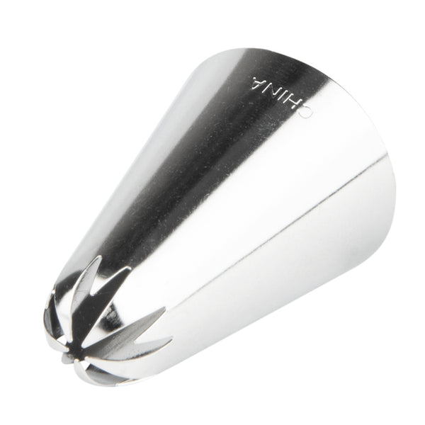 Restaurantware Pastry Tek Stainless Steel #2F Drop Flower Piping Tip - 1" X 1" X 1 1/2" - 1 Count Box
