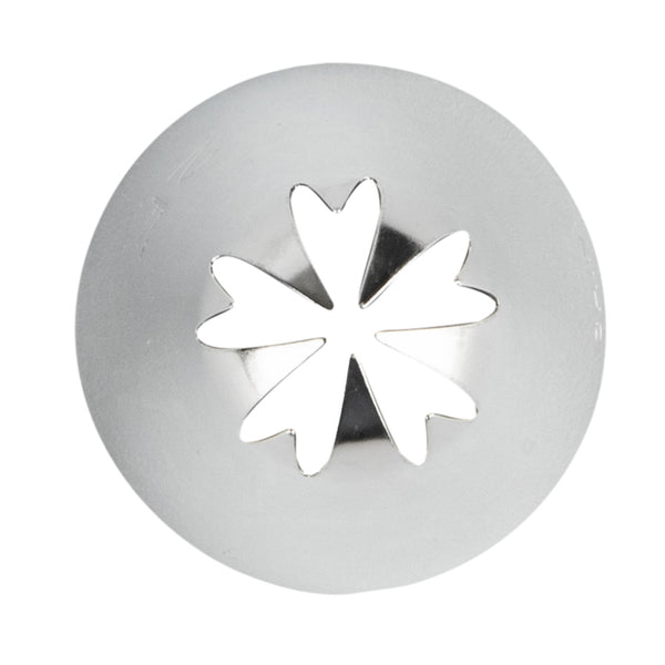Restaurantware Pastry Tek Stainless Steel #2F Drop Flower Piping Tip - 1" X 1" X 1 1/2" - 1 Count Box