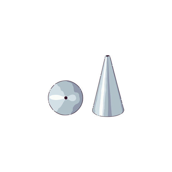 Restaurantware Pastry Tek Stainless Steel #301 Round Piping Tip - 3/4" X 3/4" X 1 1/4" - 1 Count Box