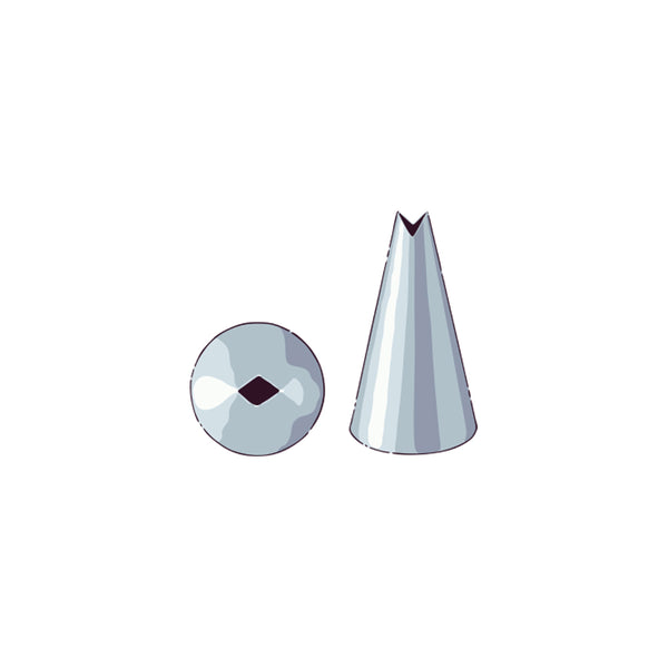 Restaurantware Pastry Tek Stainless Steel #349/352S Leaf Piping Tip - 3/4" X 3/4" X 1 1/4" - 1 Count Box