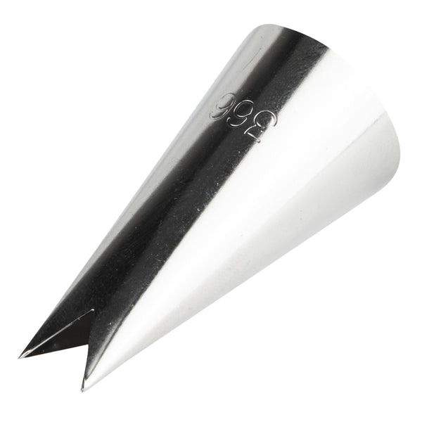 Restaurantware Pastry Tek Stainless Steel #366 Leaf Piping Tip - 2" X 1" X 2" - 1 Count Box