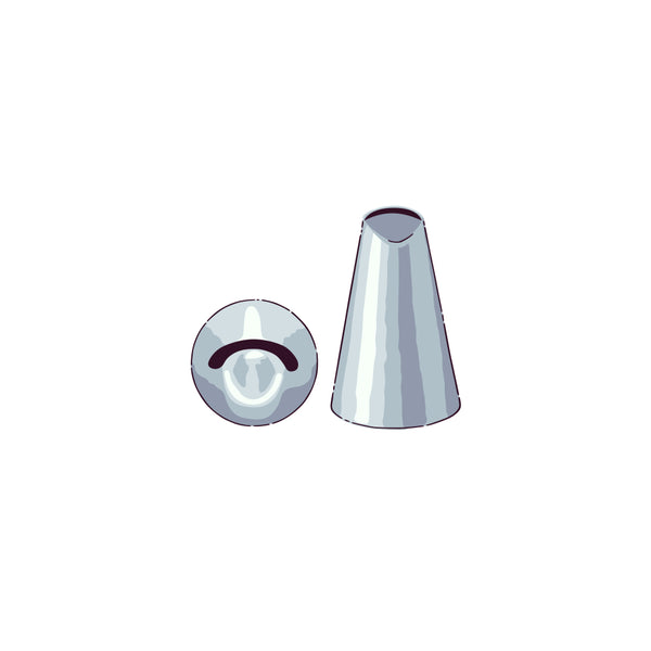 Restaurantware Pastry Tek Stainless Steel #402 Ruffle Piping Tip - 1" X 1" X 1 1/4" - 1 Count Box
