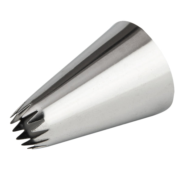 Restaurantware Pastry Tek Stainless Steel #4B Open Star Piping Tip - 1" X 1" X 1 1/2" - 1 Count Box
