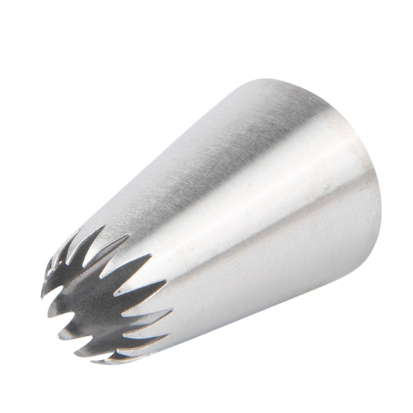 Restaurantware Pastry Tek Stainless Steel #6B Open Star Piping Tip - 1 1/4" X 1 1/4" X 1 3/4" - 1 Count Box