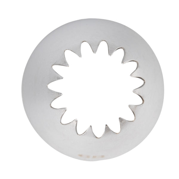 Restaurantware Pastry Tek Stainless Steel #6B Open Star Piping Tip - 1 1/4" X 1 1/4" X 1 3/4" - 1 Count Box