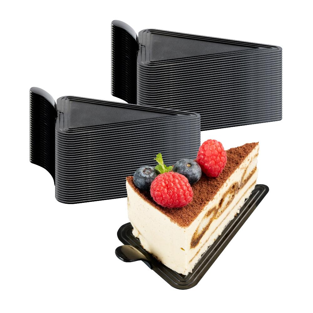 restaurantware Pastry Tek Triangle Black Plastic Cake Server - 4 1/2" x 3" - 100 count box