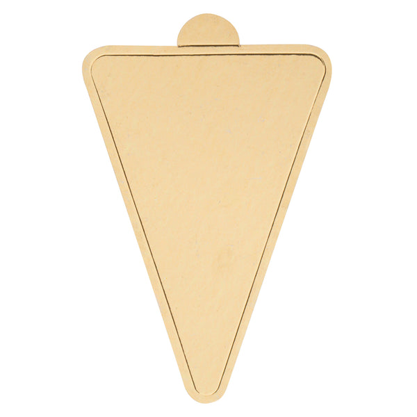 Restaurantware Pastry Tek Triangle Gold Paper SturdyServe Base - 3" X 4 3/4" - 200 Count Box