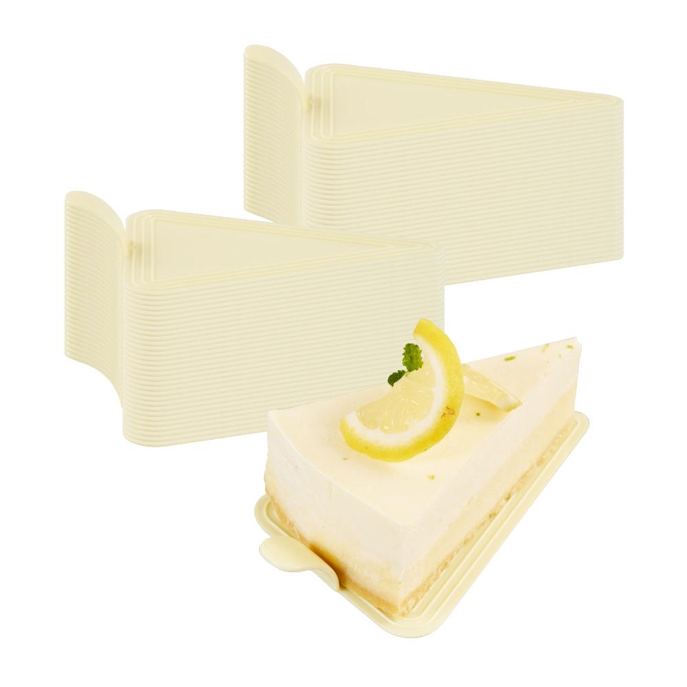 restaurantware Pastry Tek Triangle Lemon Chiffon Plastic Cake Server - 4 1/2" x 3" - 100 count box