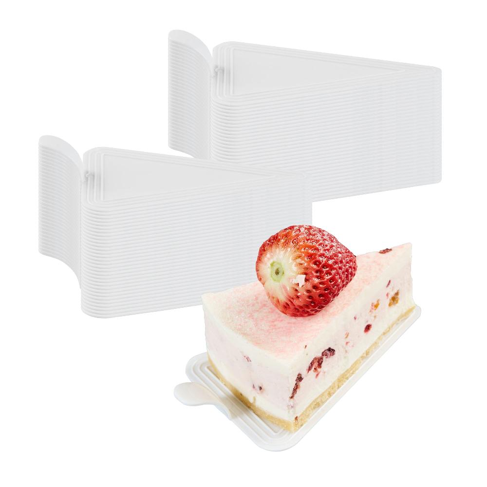 restaurantware Pastry Tek Triangle White Plastic Cake Server - 4 1/2" x 3" - 100 count box