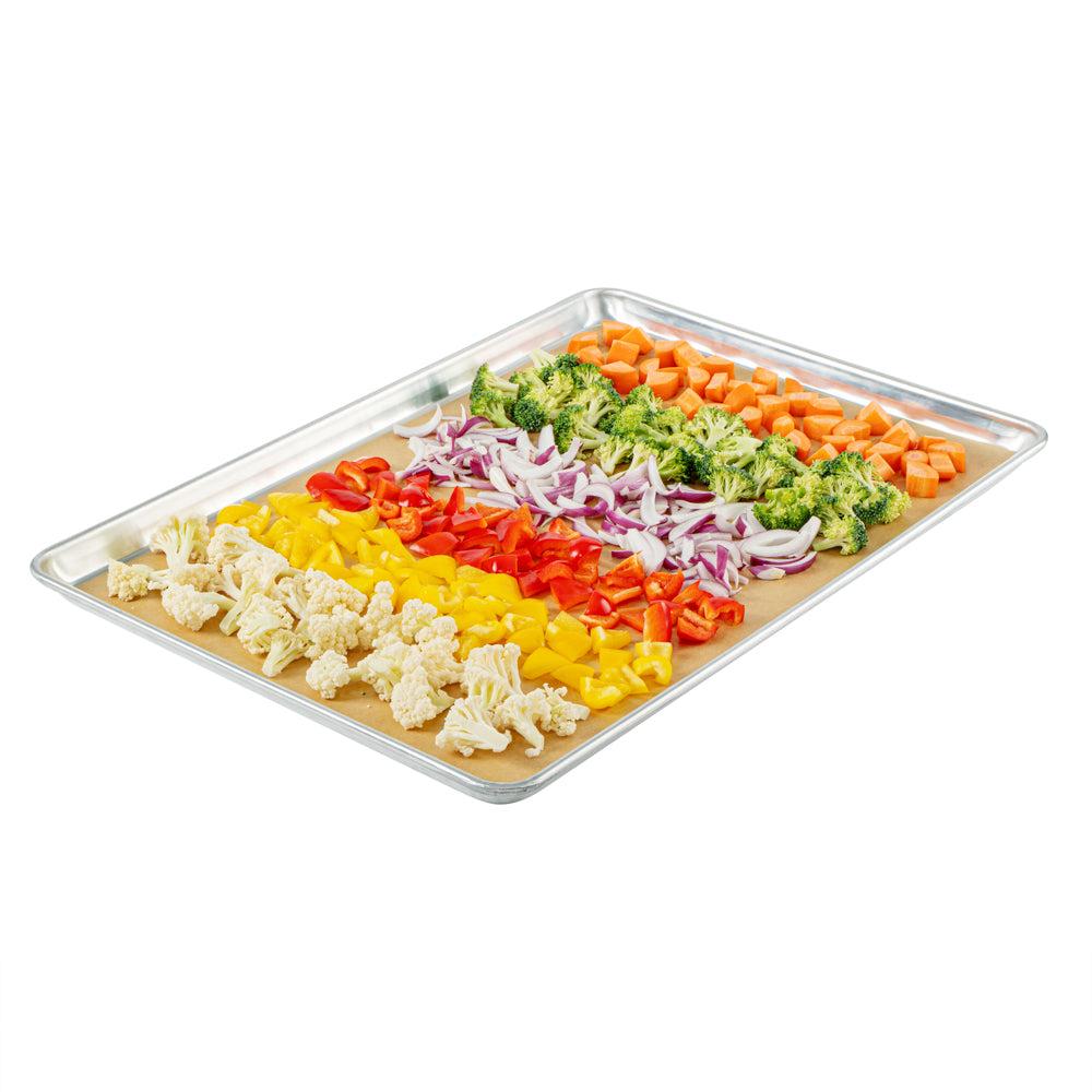 restaurantware Pastry Tek Unbleached Parchment Paper Full Size Sheet Pan Liner - Silicone Coated Compostable - 16" x 24" - 1000 count box