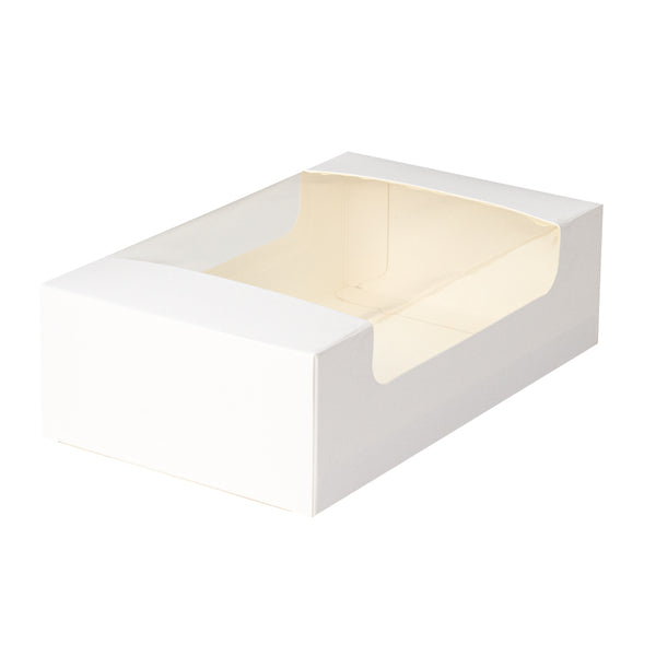 Restaurantware Pastry Tek White Paper Pastry / Cake Box - With Window - 7 3/4" X 4 3/4" X 2 1/4" - 100 Count Box
