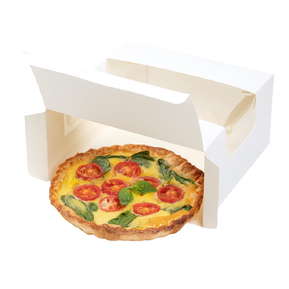 restaurantware Pastry Tek White Paper Pastry / Cake Box - with Window - 6 1/4" x 6 1/4" x 3 1/4" - 100 count box