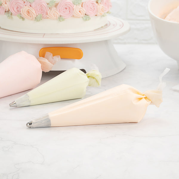Restaurantware Pastry Tek White Silicone Pastry Piping Bag - 12" X 6 1/4" - 2 Count Box