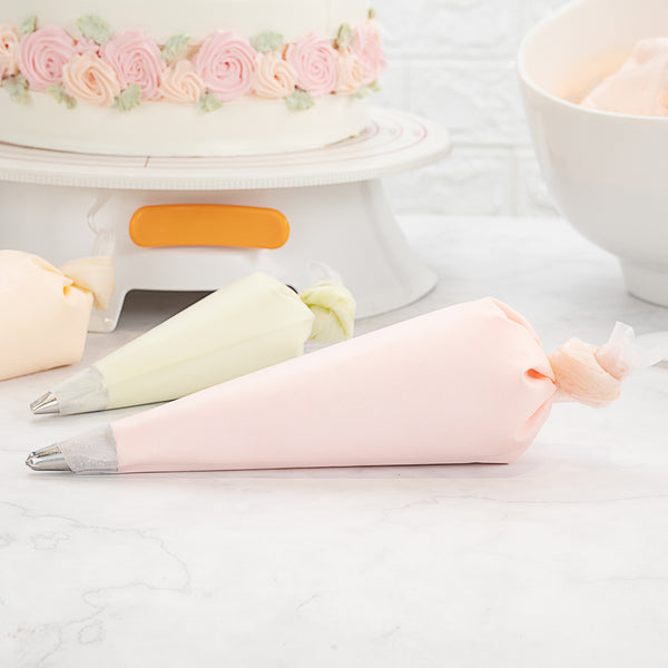 Restaurantware Pastry Tek White Silicone Pastry Piping Bag - 14" X 7 1/4" - 2 Count Box