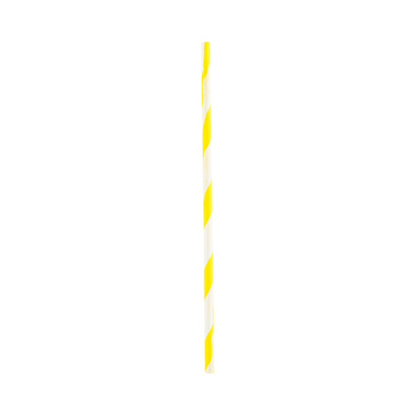 Restaurantware Pastry Tek Yellow Paper Cake Pop And Lollipop Stick - Spirals Biodegradable -6" X 5/32" - 100 Count Box