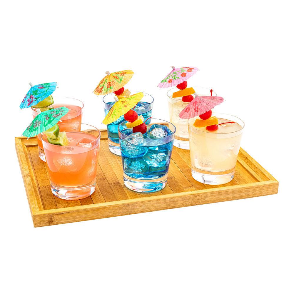 restaurantware Pixy Assorted Bamboo Cocktail Umbrella Parasol Pick - 7 colors - 4" x 1/4" x 1/4" - 1000 count box