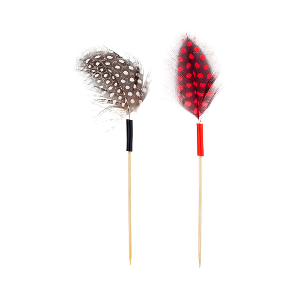 Restaurantware Pixy Assorted Bamboo Color Camo Feather Skewer - 6" - 500 Count Box