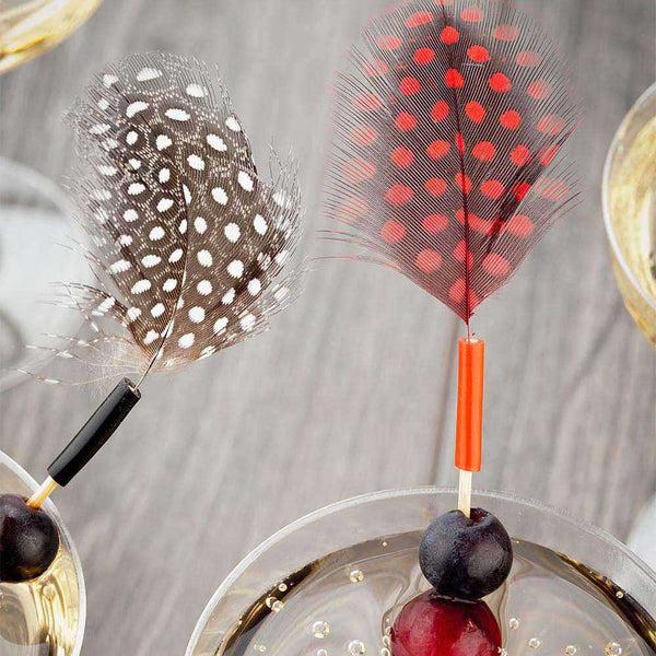 Restaurantware Pixy Assorted Bamboo Color Camo Feather Skewer - 6" - 500 Count Box