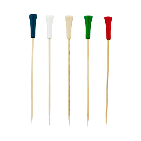 Restaurantware Pixy Assorted Bamboo Golf Tee Skewer - 6" - 1000 Count Box