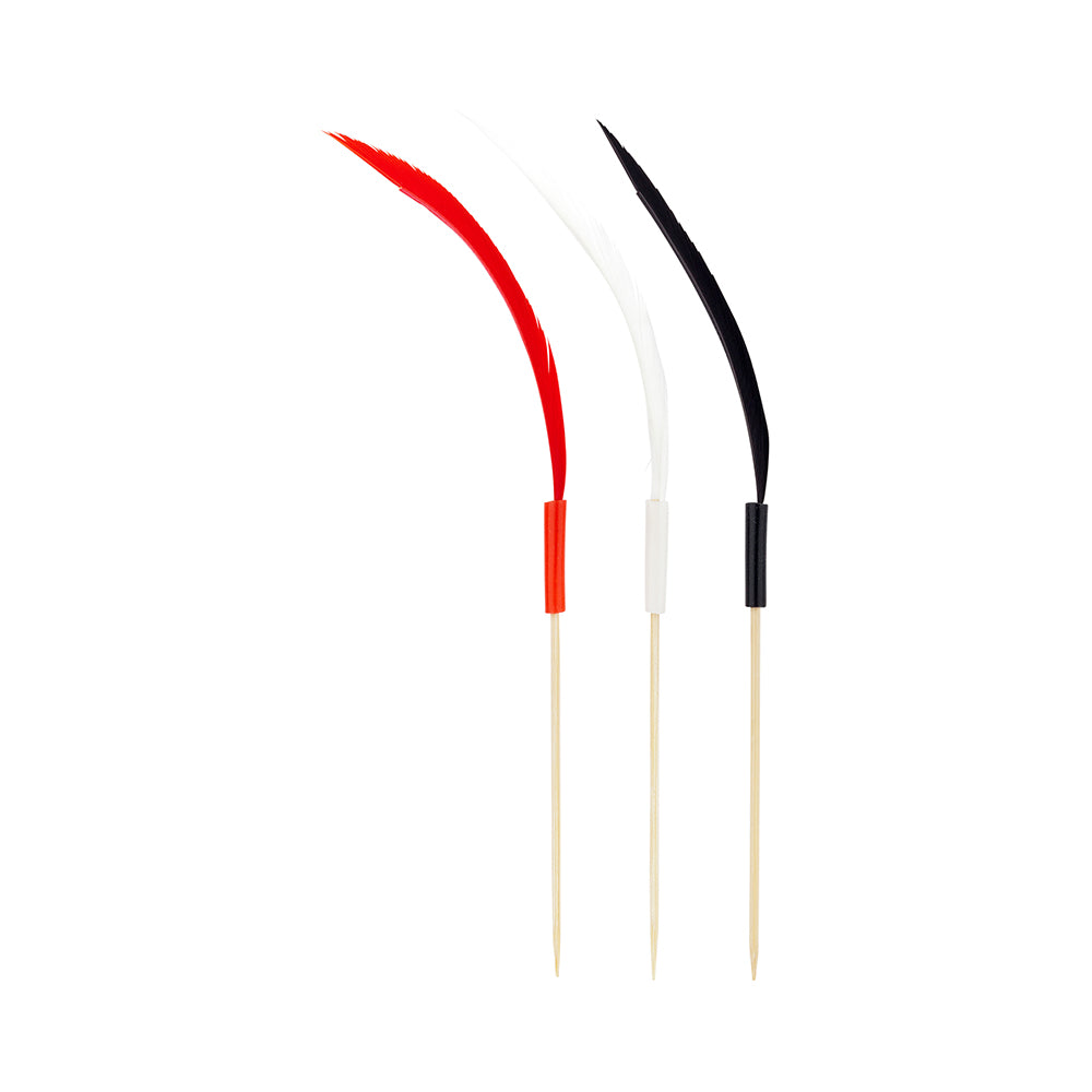 restaurantware Pixy Assorted Bamboo Quill Feather Skewer - 6" - 500 count box