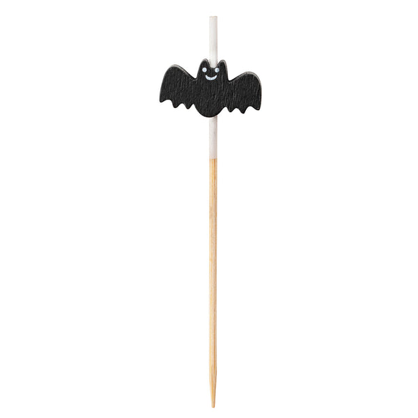 Restaurantware Pixy Black Bamboo Happy Bat Pick - 3 1/2" - 1000 Count Box
