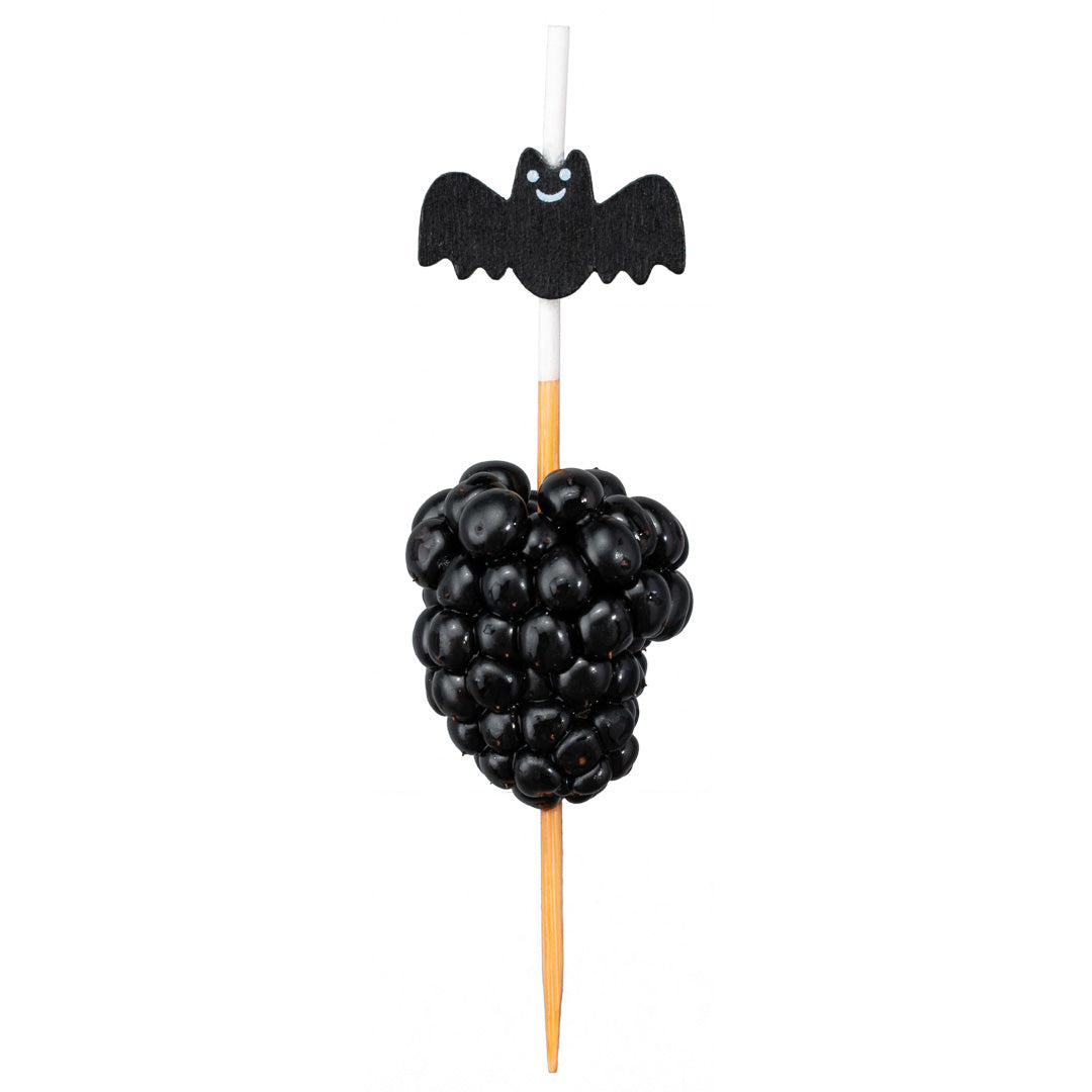 restaurantware Pixy Black Bamboo Happy Bat Pick - 3 1/2" - 1000 count box