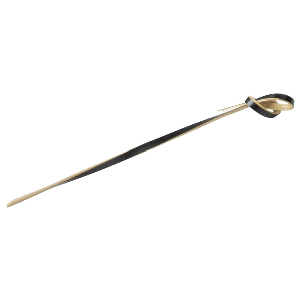 Restaurantware Pixy Black Bamboo Twisted Knot Pick - 4" X 1/2" - 1000 Count Box