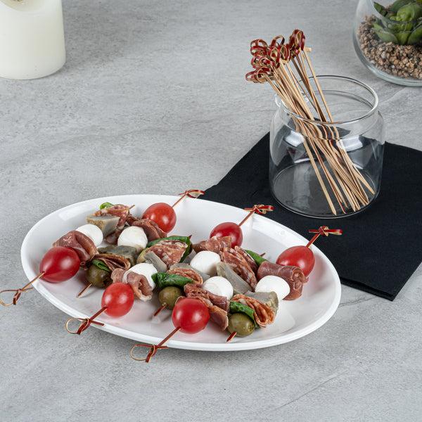 Restaurantware Pixy Brown Bamboo Knotted Skewer - 6" X 1/2" - 1000 Count Box