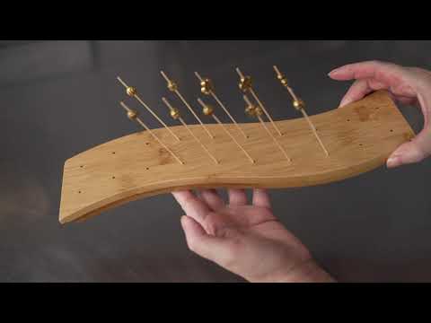 Restaurantware Pixy Curved Natural Bamboo Pick Stand / Skewer Holder - 20 Holes - 12 1/2" X 4" X 1" - 1 Count Box