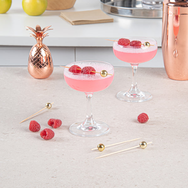 Restaurantware Pixy Gold Bamboo Sphere Pick - 4" - 1000 Count Box