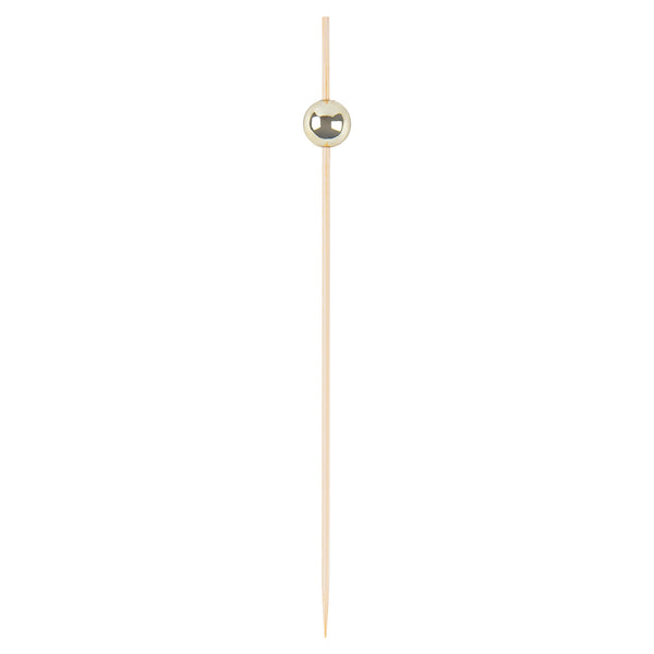 Restaurantware Pixy Gold Bamboo Sphere Skewer - 6" - 1000 Count Box