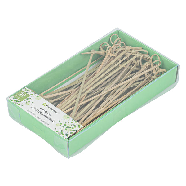 Restaurantware Pixy Natural Bamboo Knotted Skewer - Retail Pack - 6" - 50 Count X 10 Boxes