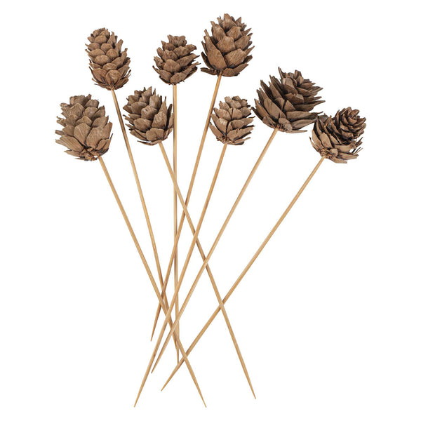 Restaurantware Pixy Natural Bamboo Mini Pine Cone Skewer - 6" X 3/4" X 3/4" - 500 Count Box
