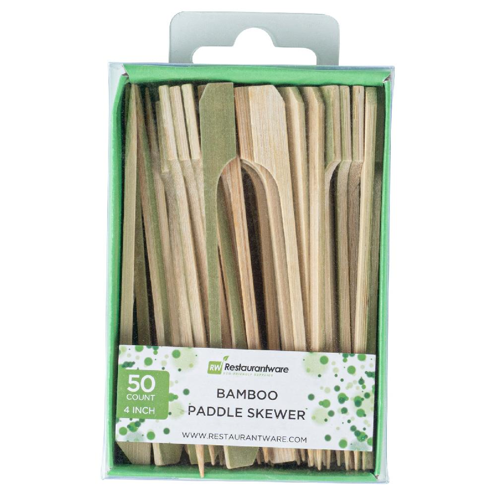 restaurantware Pixy Natural Bamboo Paddle Pick - Retail Pack - 4" - 50 count x 10 boxes